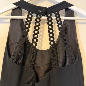 NICOLE MILLER Strappy Open Back Little Black Dress SMALL VINTAGE 80's